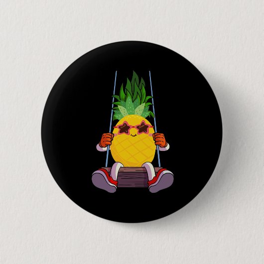 Badge Rond 5 Cm Drôle Swing Pineapper Swinger (Devant)