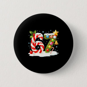 Badge Rond 5 Cm Drôle Sympa Vilain 6 7 Noël 67 Meme Xmas Garçons