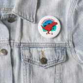 Badge Rond 5 Cm Drôle T-Rex Dinosaur équitation Scooter Scootersau (En situation)
