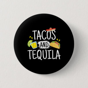 Badge Rond 5 Cm Drôle Tacos Et Tequila Mexicaine Sombrero Tee Cade