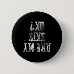 Badge Rond 5 Cm Drôle Thème Ski Pour Hommes Femmes Montagne Ski Am