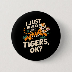Badge Rond 5 Cm Drôle Tigre Art Pour Hommes Femmes Garçons Filles