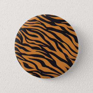 Badge Rond 5 Cm Drôle Tigre Stripes Animaux Sauvages Cadeaux Motif