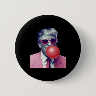 Badge Rond 5 Cm Drôle Trump Bubble Gum Yum Cadfts