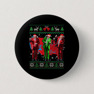 Badge Rond 5 Cm Drôle Trump Danse Santa Claus Noël Noël Noël Noël