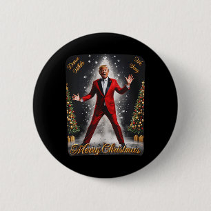 Badge Rond 5 Cm Drôle Trump Danse Santa Claus Noël Noël Noël Noël