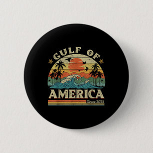 Badge Rond 5 Cm Drôle Trump Golfe Des États-Unis Amérique 2025 Tru