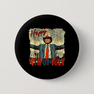 Badge Rond 5 Cm Drôle Trump Joyeux 4 juillet Jour de l'Indépendanc