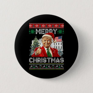 Badge Rond 5 Cm Drôle Trump Joyeux Noël Père Noël Famille Noël Vil