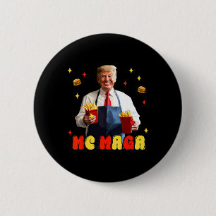 Badge Rond 5 Cm Drôle Trump Mc Mega Fries Fast Food