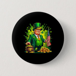 Badge Rond 5 Cm Drôle Trump Paddys Back 45 47 Jour de la Saint Pat
