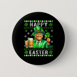 Badge Rond 5 Cm Drôle Trump Pâques Confus de Jour de la Saint Patr