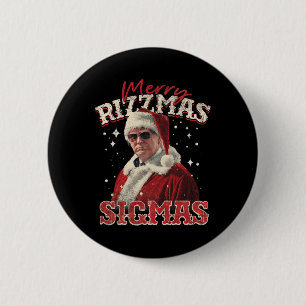 Badge Rond 5 Cm Drôle Trump Père Noël Joyeux Rizzmas Sigmas Pajama
