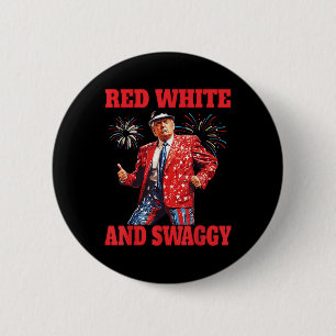 Badge Rond 5 Cm Drôle Trump Rouge Blanc Et Swaggy Trump Danse 4ème