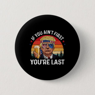 Badge Rond 5 Cm Drôle Vintage 4 juillet Donald Trump Qui Me Boit