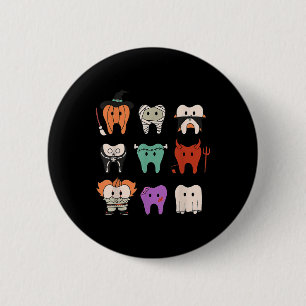 Badge Rond 5 Cm Drôles de créatures d'hygiène dentaire mignonnes É