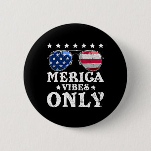 Badge Rond 5 Cm Drôles de vibes Merica Drapeau américain Sungles 4