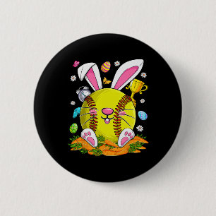 Badge Rond 5 Cm Drôles d'oeufs doux et visage de lapin Joyeux jour