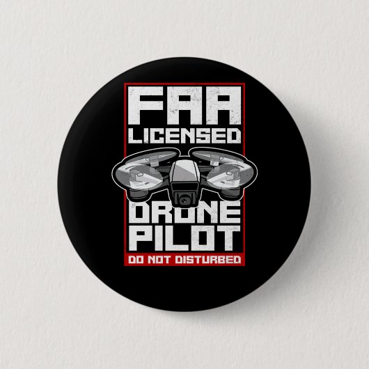 Badge Rond 5 Cm Drone Faa Licence Drone Pilote Ne Disturbe Pas (Devant)