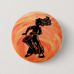 Badge Rond 5 Cm Drum Orange New York Boogie Nights