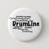 Badge Rond 5 Cm Drumline Word Cloud Texte noir (Devant)