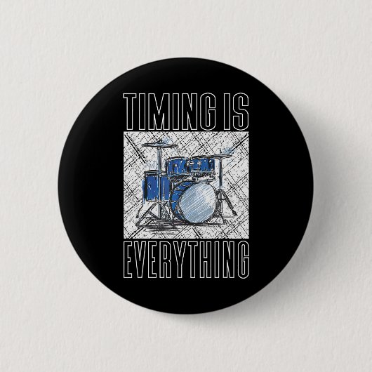 Badge Rond 5 Cm Drummer Drumming Drumming tambours Percussionniste (Devant)