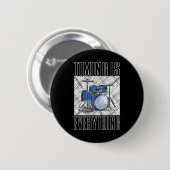 Badge Rond 5 Cm Drummer Drumming Drumming tambours Percussionniste (Devant & derrière)