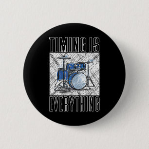 Badge Rond 5 Cm Drummer Drumming Drumming tambours Percussionniste