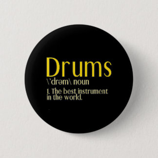 Badge Rond 5 Cm Drummer Drumstick Drumstick Groove Music Lover