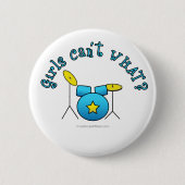 Badge Rond 5 Cm Drumset - Bleu (Devant)