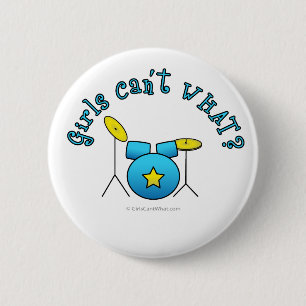 Badge Rond 5 Cm Drumset - Bleu