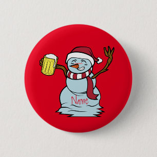 Badge Rond 5 Cm Drunk Snowman Thunder_cove