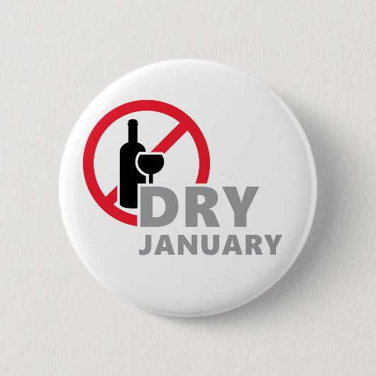 Badge Rond 5 Cm Dry january, pas d'alcool pendant un mois (Devant)