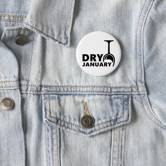 Badge Rond 5 Cm Dry january, pas d'alcool pendant un mois (En situation)