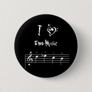 Badge Rond 5 Cm dsch, treblebassheart, I, musique d'Emo