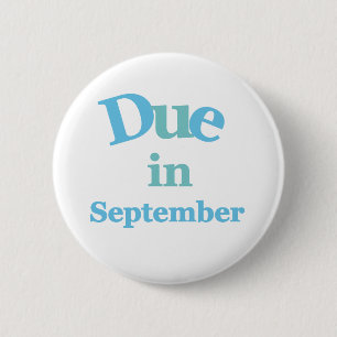 Badge Rond 5 Cm Dû de bleu en septembre