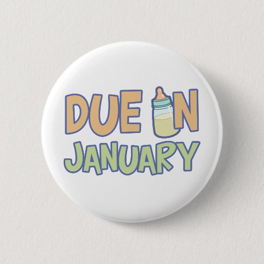 Badge Rond 5 Cm Dû en janvier (Devant)