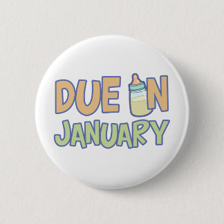 Badge Rond 5 Cm Dû en janvier