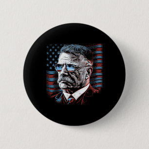 Badge Rond 5 Cm Du Président de juillet Theodore Teddy Roosevelt A
