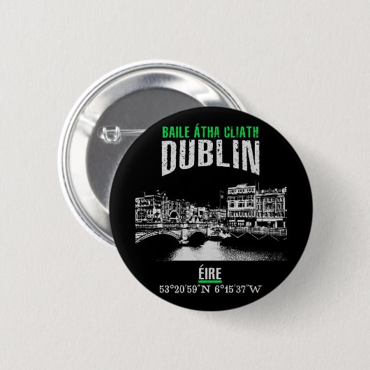 Badge Rond 5 Cm Dublin (Devant & derrière)