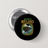Badge Rond 5 Cm Dublin Irlande Souvenir Falaises marines Vacances  (Devant & derrière)