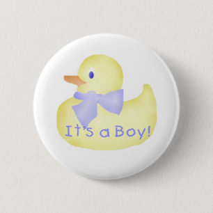 Badge Rond 5 Cm Duckie c'est un garçon