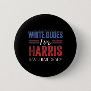 Badge Rond 5 Cm Dudes For Harris Save Democracy Retro President 47