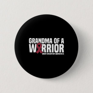 Badge Rond 5 Cm D'Un Cerveau Guerrier Sensibilisation À L'Aneurysm