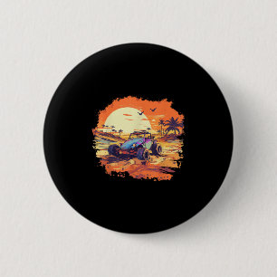 Badge Rond 5 Cm Dune Buggy Clic Beach Voiture Rétro Vintage Sunset