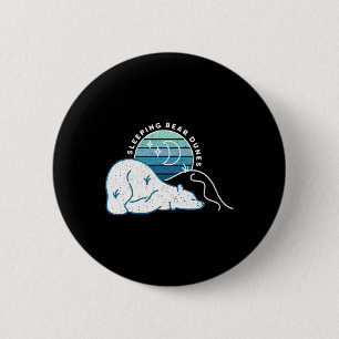 Badge Rond 5 Cm Dunes de l'ours au sommeil minimal Retro Sunset Mi