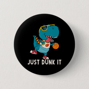 Badge Rond 5 Cm Dunk It Fun Dinosaur Championnat D de basket-ball