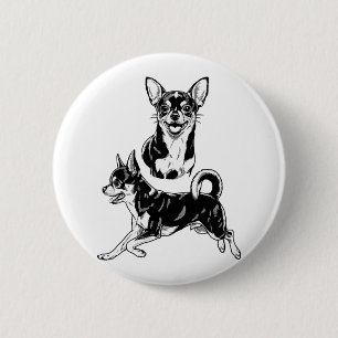 Badge Rond 5 Cm Duo Dynamique Délice d'Amoureux de Chihuahua en No