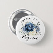 Badge Rond 5 Cm Dusty Blue Champagne Ivory Mère du marié Mais (Devant & derrière)