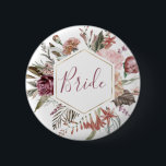 Badge Rond 5 Cm Dusty Rose mère du bouton Mariée<br><div class="desc">Ce design romantique et intemporel présente un bouquet floral aux couleurs douces et aux accents botaniques. Tous les aspects de cette conception peuvent être modifiés (police,  taille du texte ou accents floraux déplacés/supprimés) pour répondre à vos besoins. Contactez-moi si vous avez besoin d'aide pour cette conception</div>